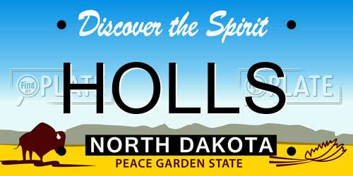 HOLLS North Dakota License Plate