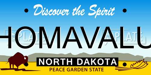 HOMAVALU North Dakota License Plate