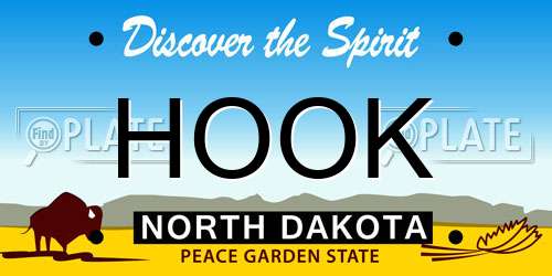 HOOK North Dakota License Plate