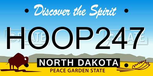 HOOP247 North Dakota License Plate