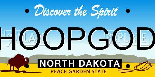 HOOPGOD North Dakota License Plate