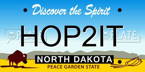 HOP2IT North Dakota License Plate