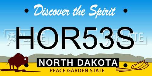 HOR53S North Dakota License Plate