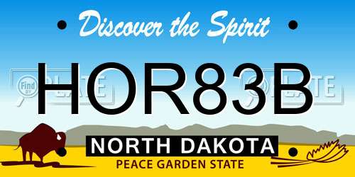 HOR83B North Dakota License Plate