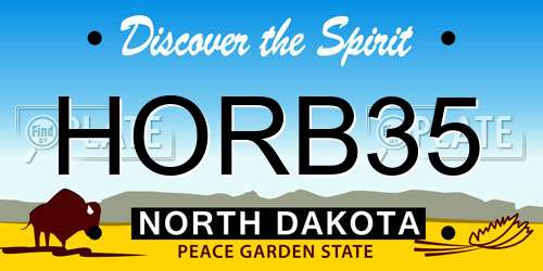 HORB35 North Dakota License Plate