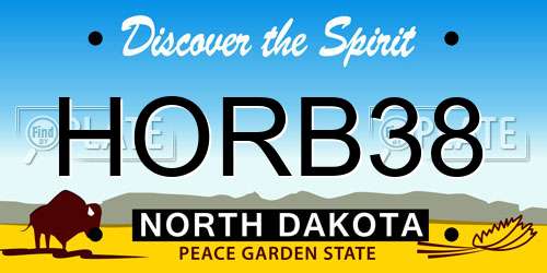HORB38 North Dakota License Plate