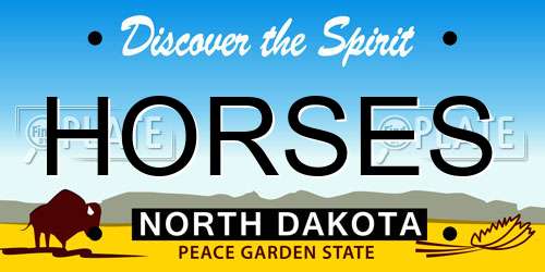 HORSES North Dakota License Plate