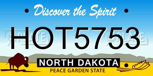 HOT5753 North Dakota License Plate