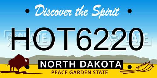 HOT6220 North Dakota License Plate