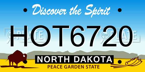 HOT6720 North Dakota License Plate