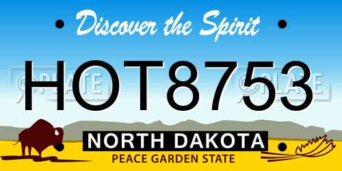 HOT8753 North Dakota License Plate