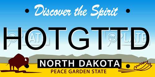 HOTGTTD North Dakota License Plate