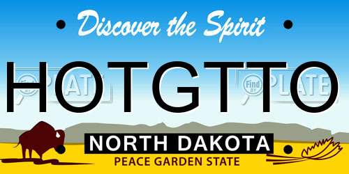 HOTGTTO North Dakota License Plate