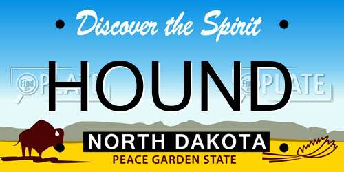 HOUND North Dakota License Plate
