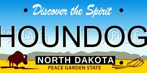 HOUNDOG North Dakota License Plate
