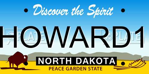 HOWARD1 North Dakota License Plate