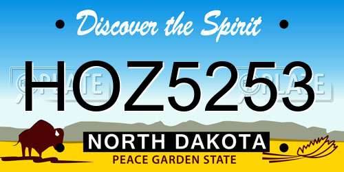 HOZ5253 North Dakota License Plate