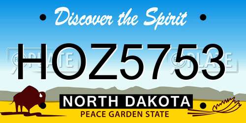 HOZ5753 North Dakota License Plate