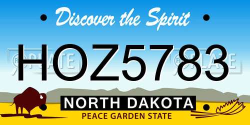 HOZ5783 North Dakota License Plate