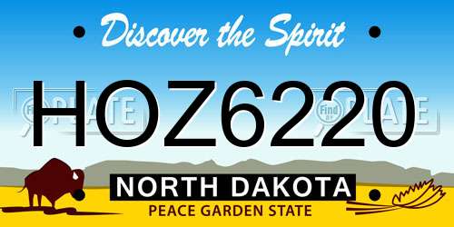 HOZ6220 North Dakota License Plate