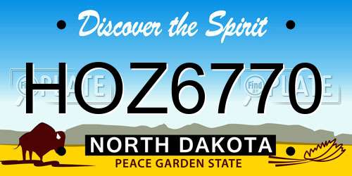 HOZ6770 North Dakota License Plate