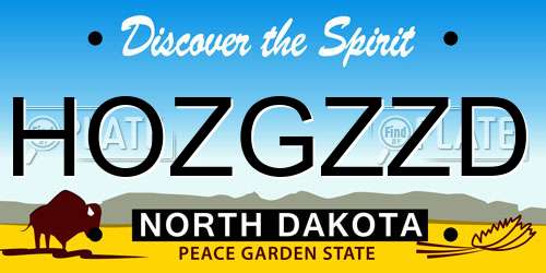 HOZGZZD North Dakota License Plate