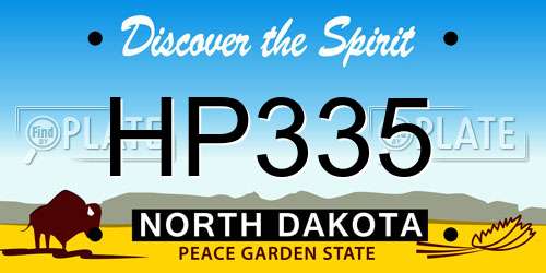 HP335 North Dakota License Plate