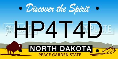 HP4T4D North Dakota License Plate