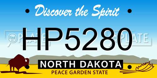 HP5280 North Dakota License Plate