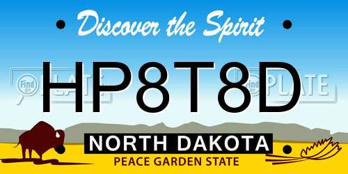 HP8T8D North Dakota License Plate