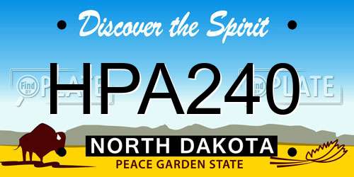 HPA240 North Dakota License Plate