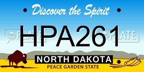HPA261 North Dakota License Plate