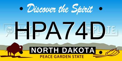 HPA74D North Dakota License Plate