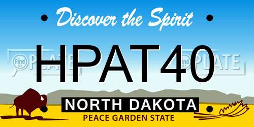 HPAT40 North Dakota License Plate