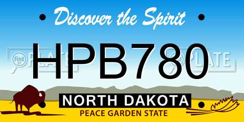 HPB780 North Dakota License Plate