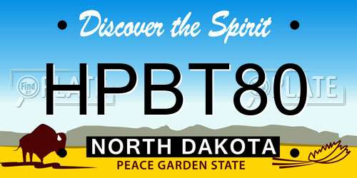 HPBT80 North Dakota License Plate