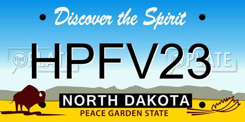 HPFV23 North Dakota License Plate