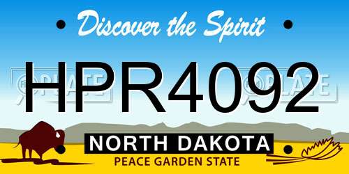 HPR4092 North Dakota License Plate