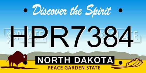 HPR7384 North Dakota License Plate