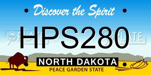 HPS280 North Dakota License Plate