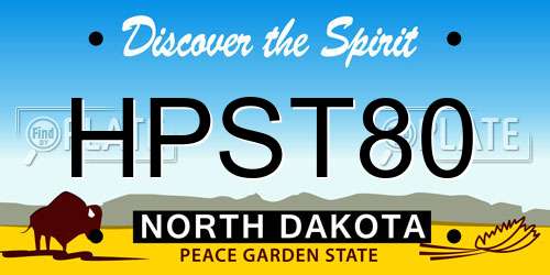 HPST80 North Dakota License Plate