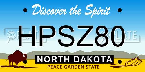 HPSZ80 North Dakota License Plate