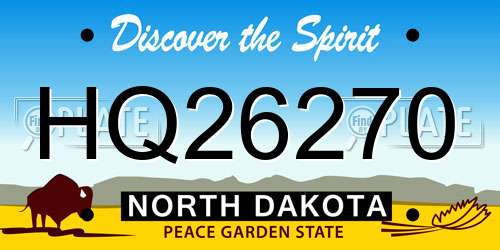 HQ26270 North Dakota License Plate