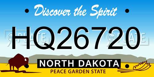 HQ26720 North Dakota License Plate