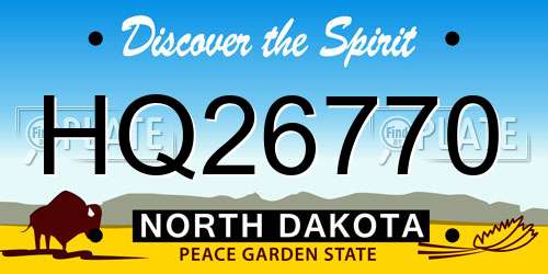 HQ26770 North Dakota License Plate
