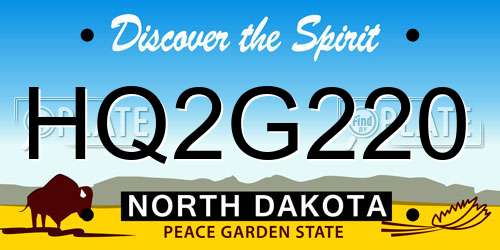 HQ2G220 North Dakota License Plate