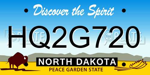 HQ2G720 North Dakota License Plate
