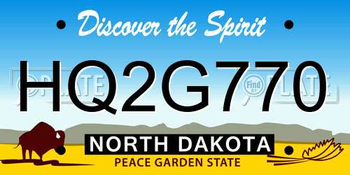 HQ2G770 North Dakota License Plate