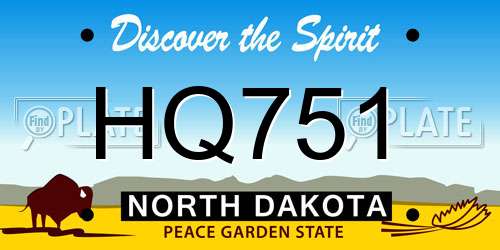HQ751 North Dakota License Plate