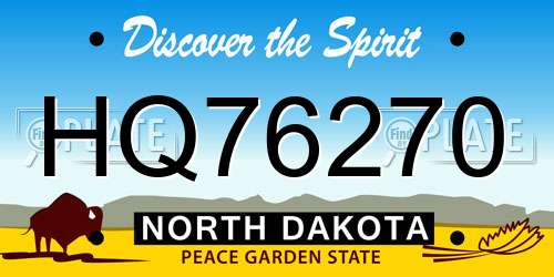 HQ76270 North Dakota License Plate